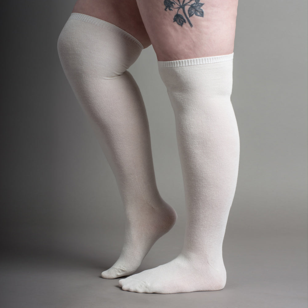 Extra Stretch Cotton Stockings (Ivory)