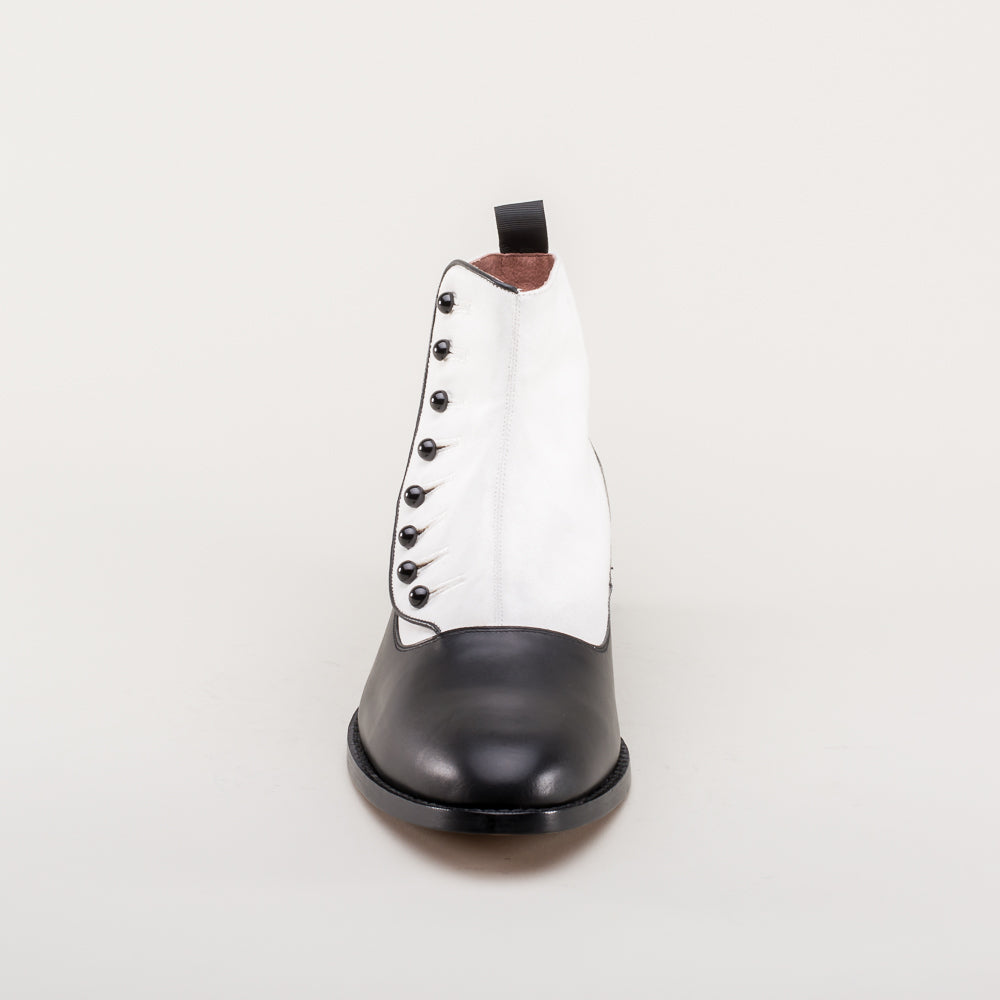 Bristol Women's Vintage Button Boots (White/Black) – American Duchess