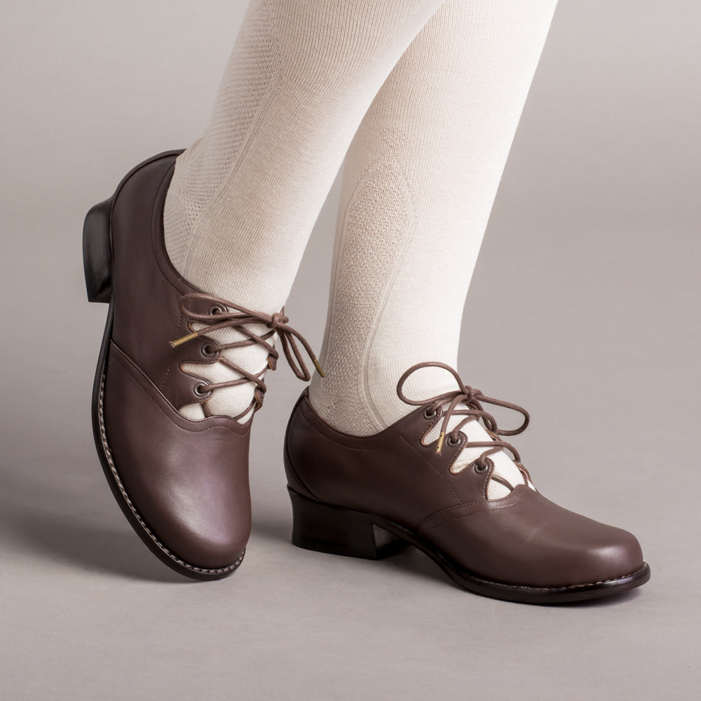 Ghillie Vintage Lace-Up Shoes (Brown) 8