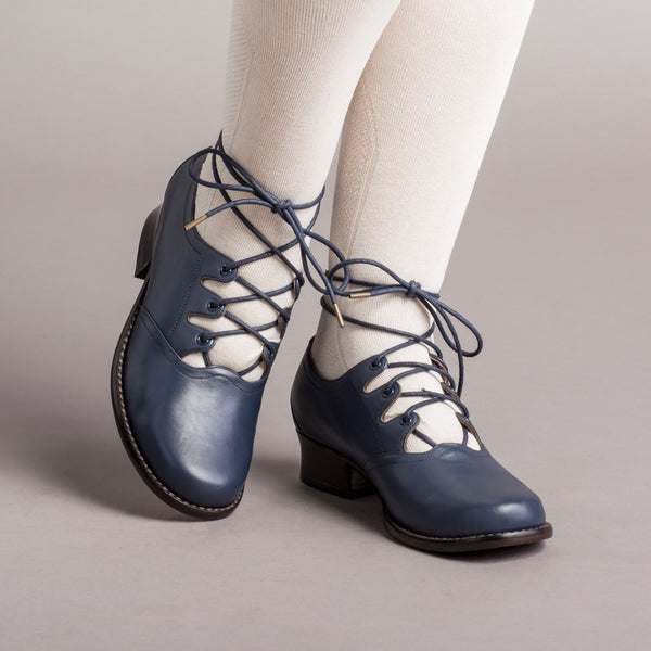 Ghillie Vintage Lace Up Shoes Navy American Duchess