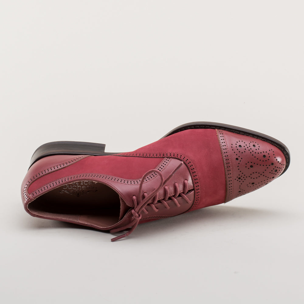 Gladys Women s Vintage Cap Toe Oxfords Oxblood 11 Historically Accurate Footwear by American Duchess