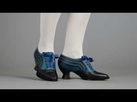 Bernadette Women's Edwardian Oxfords (Blue/Black) – American Duchess