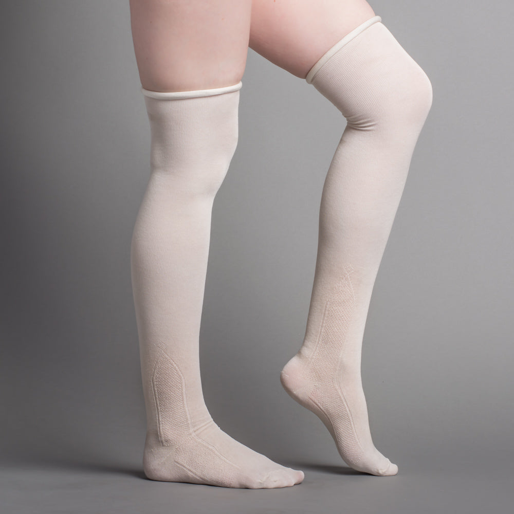 Silk Stockings (Ivory, Clocked)