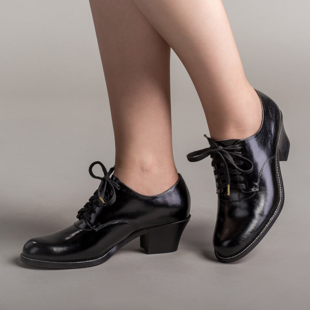 Black Vintage Leather Lace Up Baroque Mens Oxfords Dress Shoes