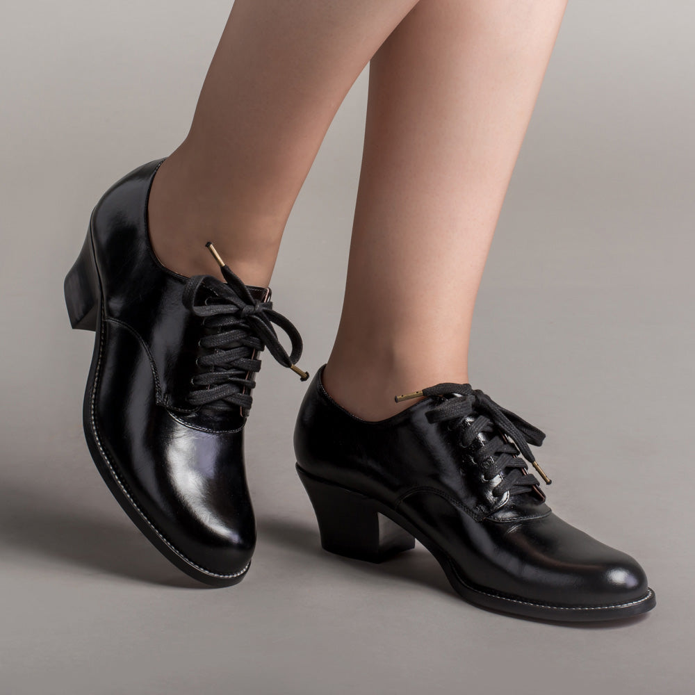 Women's black oxford lace up shoes Clearance