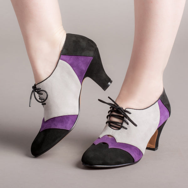 Karolina Women s Retro Oxfords Black Purple Grey American Duchess