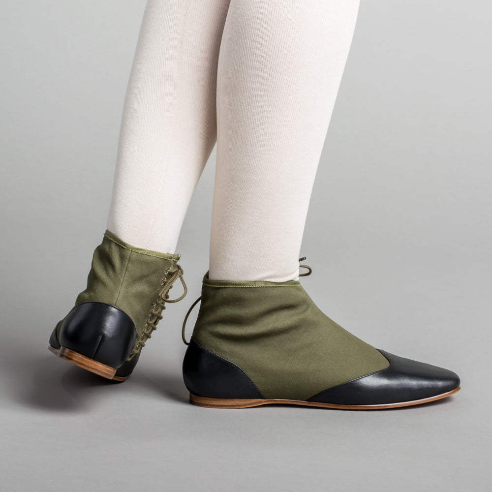 Keckley Women's Victorian Side-Lace Boots (Green/Black) – American Duchess
