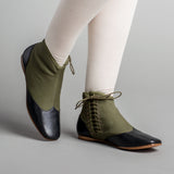 Keckley Victorian Side-Lace Boots (Green/Black)