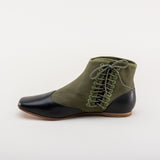 Keckley Victorian Side-Lace Boots (Green/Black)