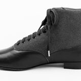 Larkspur Wool/Leather Lace-Up Boots (Burgundy/Black)