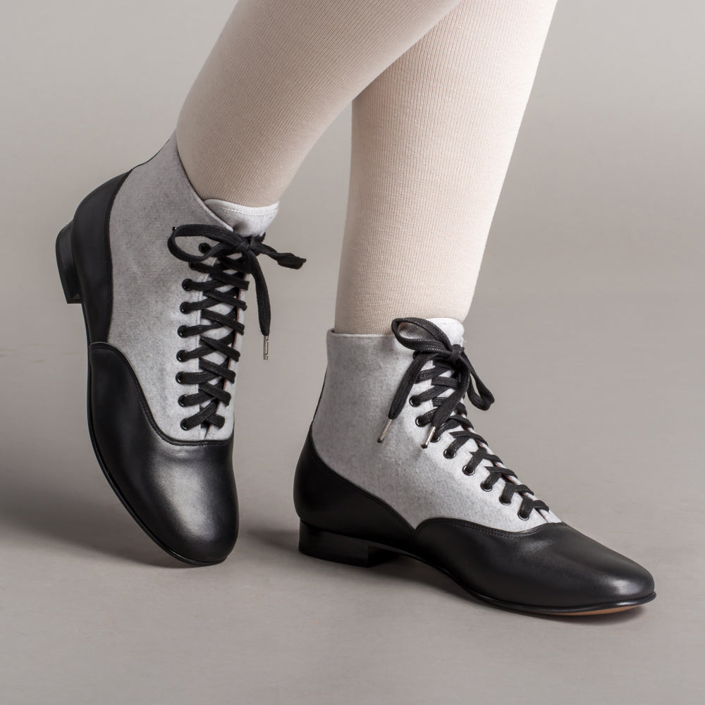 Grey lace hotsell up boots womens