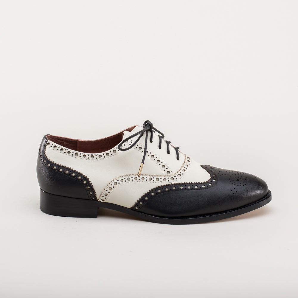 Lawrence Men s Vintage Spectator Shoes Black Ivory American