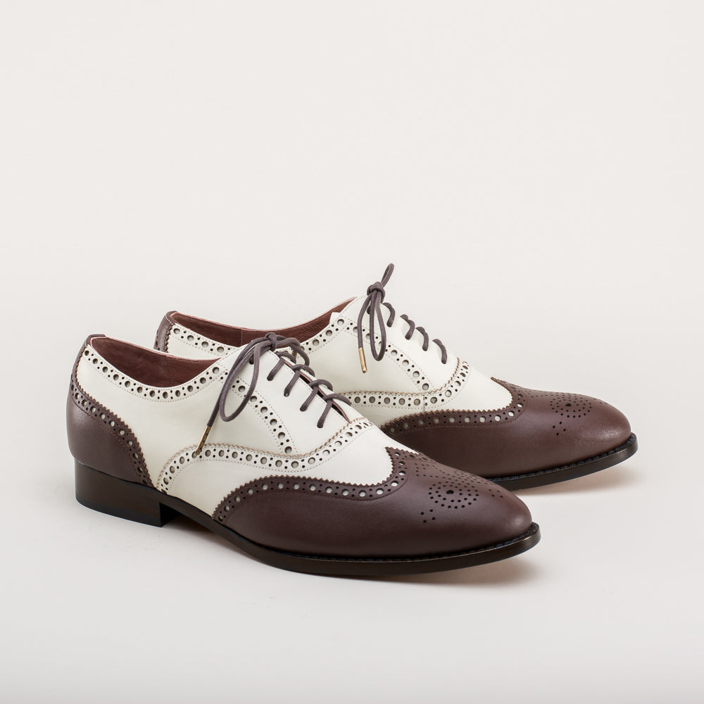 Lawrence Men's Vintage Spectator Shoes (Brown/Ivory) Lawrence Men's Vintage Spectator Shoes (Brown/Ivory)