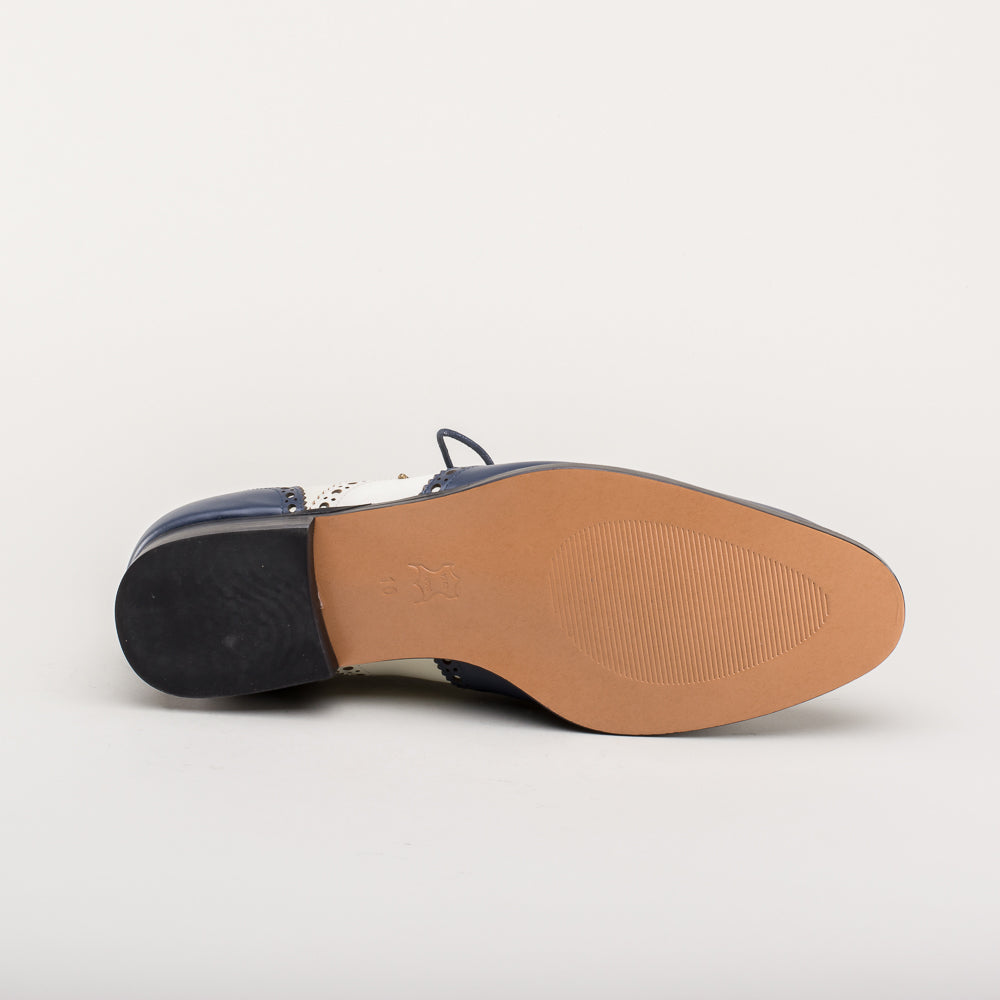 Lawrence Men's Vintage Spectator Shoes (Navy/Ivory) – American Duchess