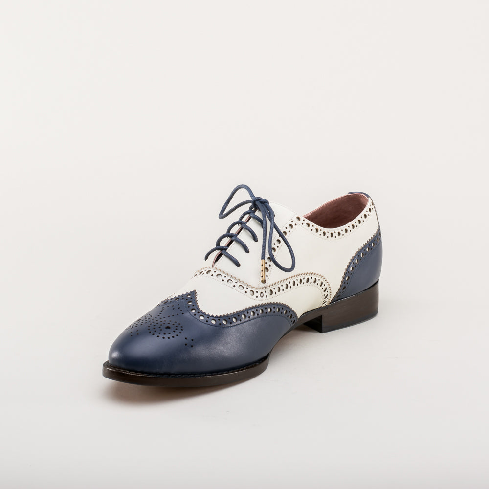 Lawrence Men's Vintage Spectator Shoes (Navy/Ivory) – American Duchess