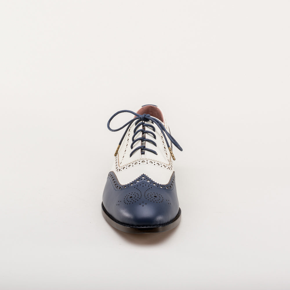 Mens blue and white spectator shoes outlet