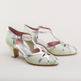 Lilith Vintage Flapper T-Straps (Green/Silver)