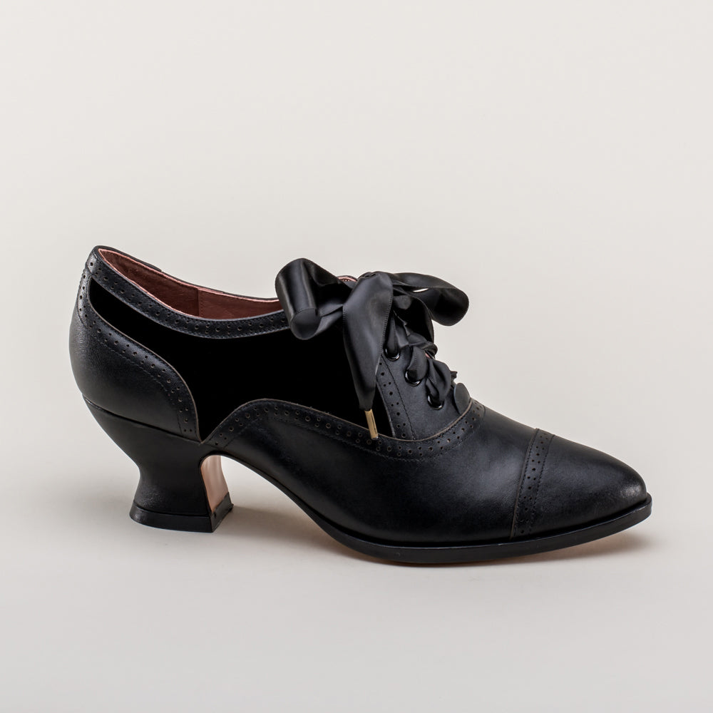 Lucille Women's Edwardian Oxfords (Black/Black) – American Duchess