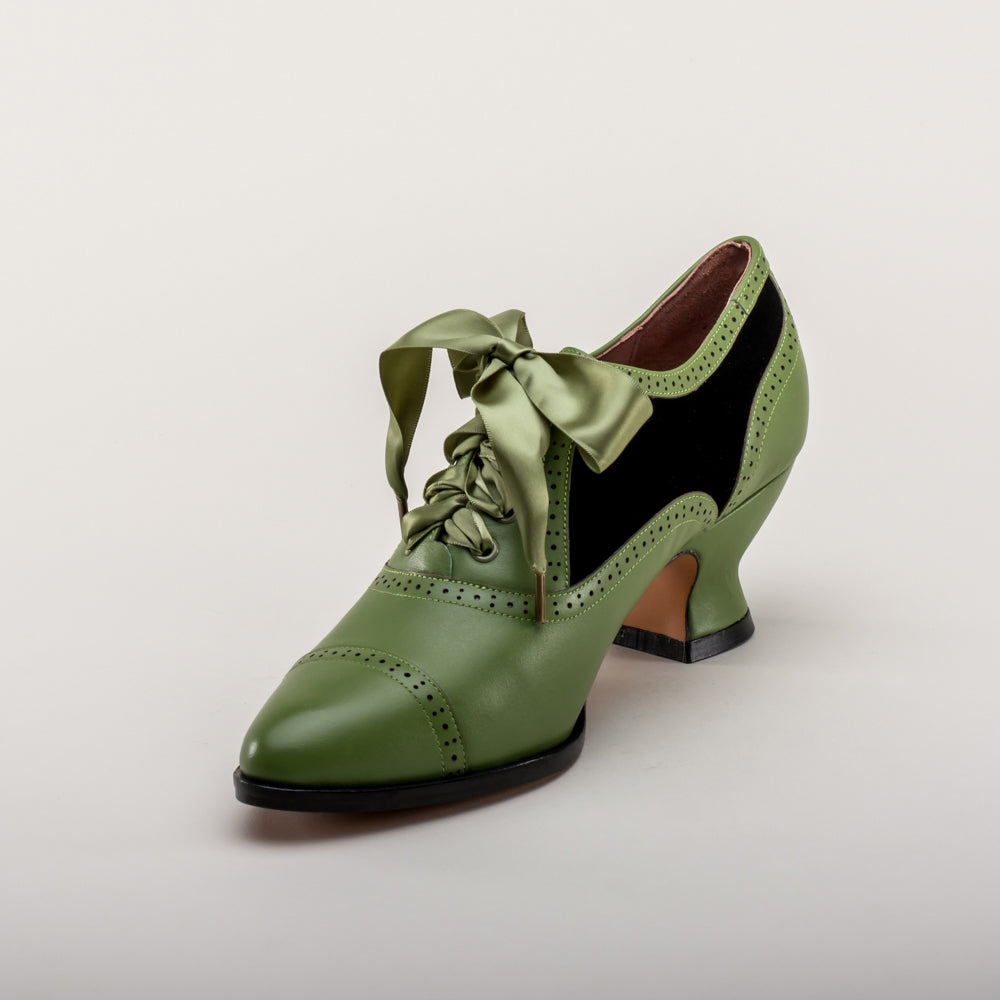 Lucille Women s Edwardian Oxfords Green Black American Duchess