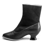 Manhattan Victorian Cloth-Top Button Boots (Black)