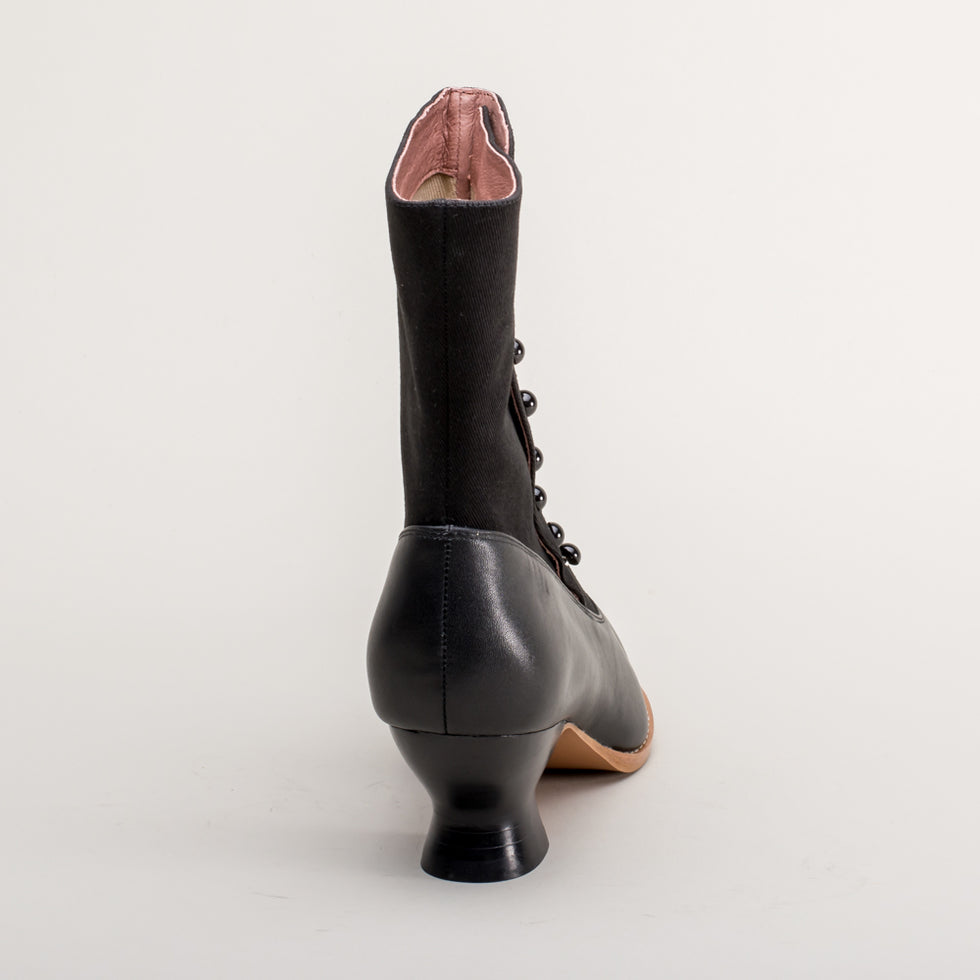 Manhattan Victorian Cloth-Top Button Boots (Black) – American Duchess