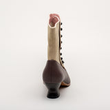 Manhattan Victorian Cloth-Top Button Boots (Tan/Brown)