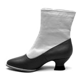 Manhattan Victorian Cloth-Top Button Boots (Tan/Brown)