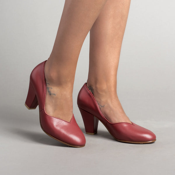 Marilyn Vintage Pumps (Oxblood) - Main Image