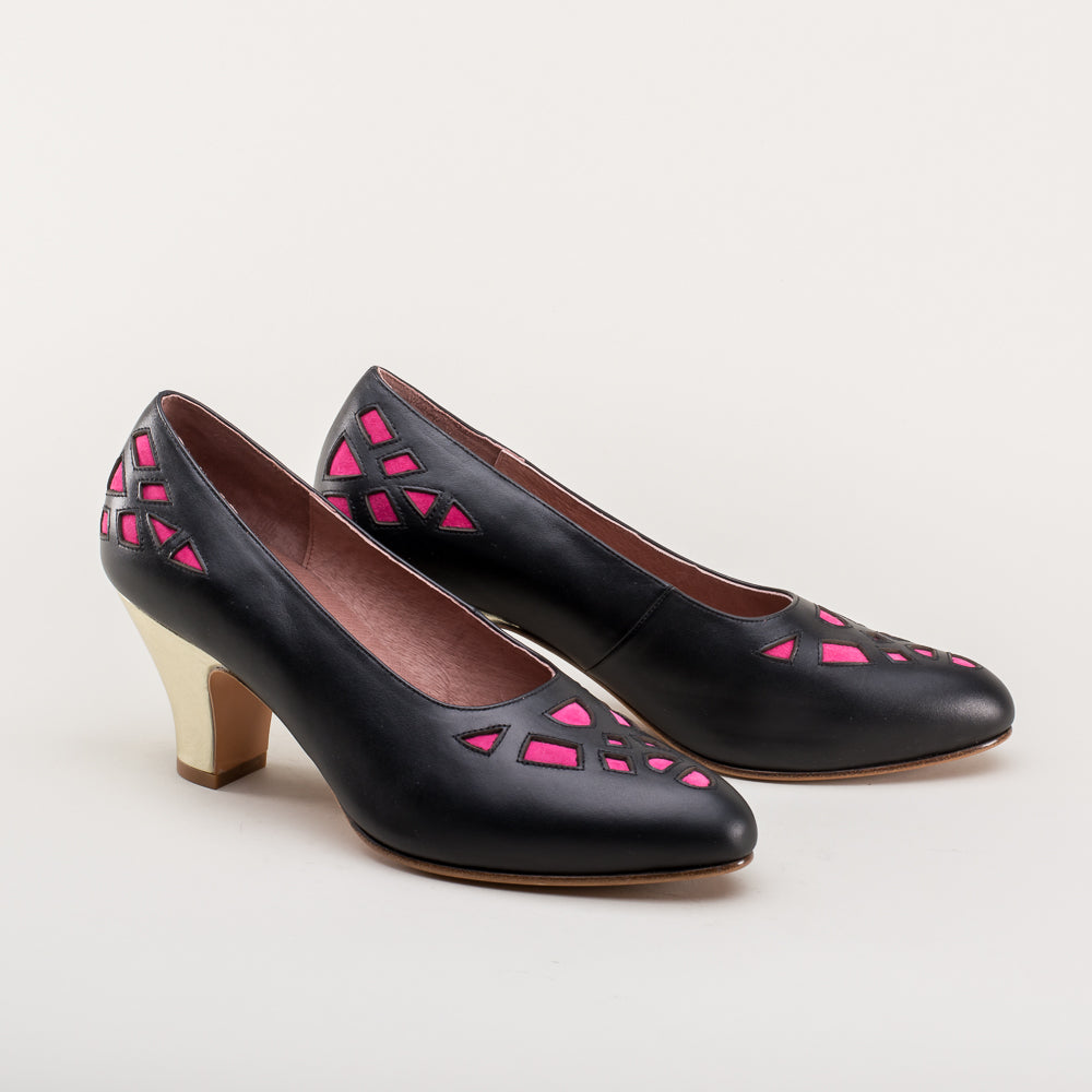 Meme Women s Vintage Pumps Black Pink Gold