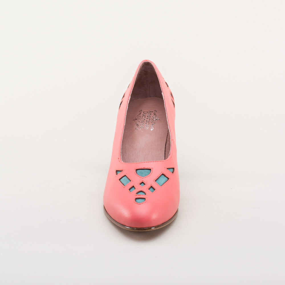 Meme Women's Vintage Pumps (Pink/Teal/Black)