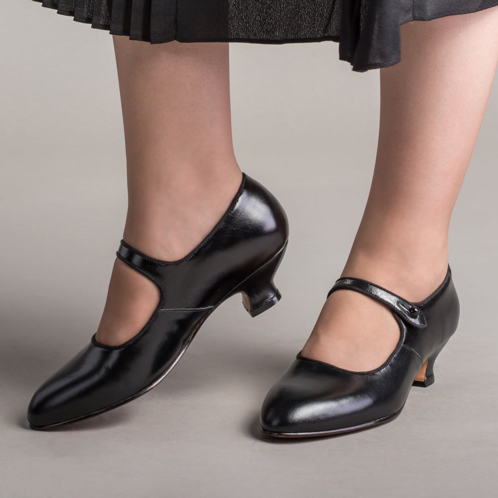 Millie 1920s Mary Jane Shoes (Black) – American Duchess