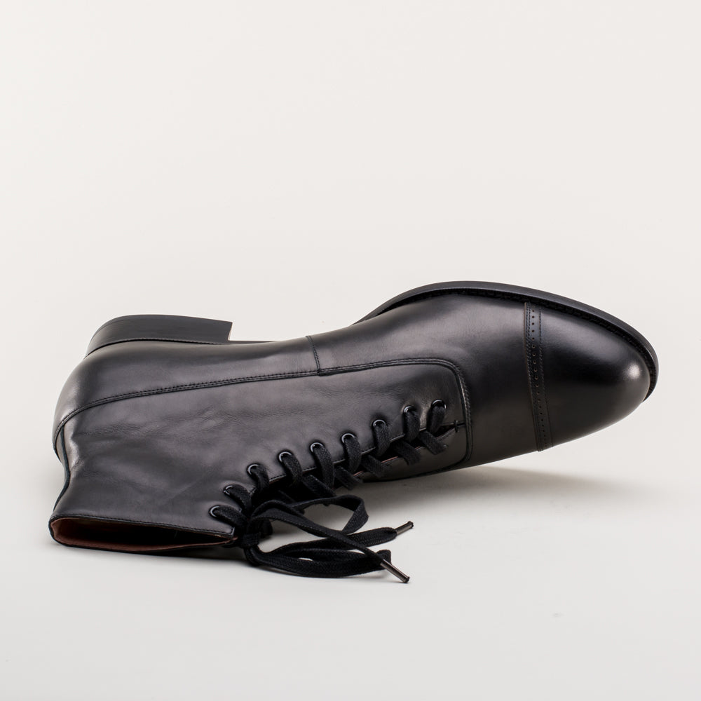 Noble Men s Vintage Lace Up Boots Black American Duchess