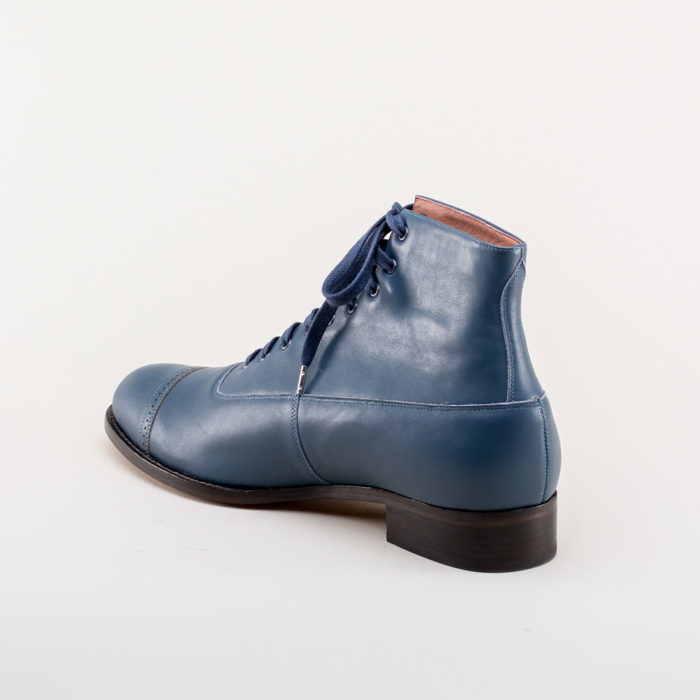 Noble Men's Vintage Lace-Up Boots (Blue) 10