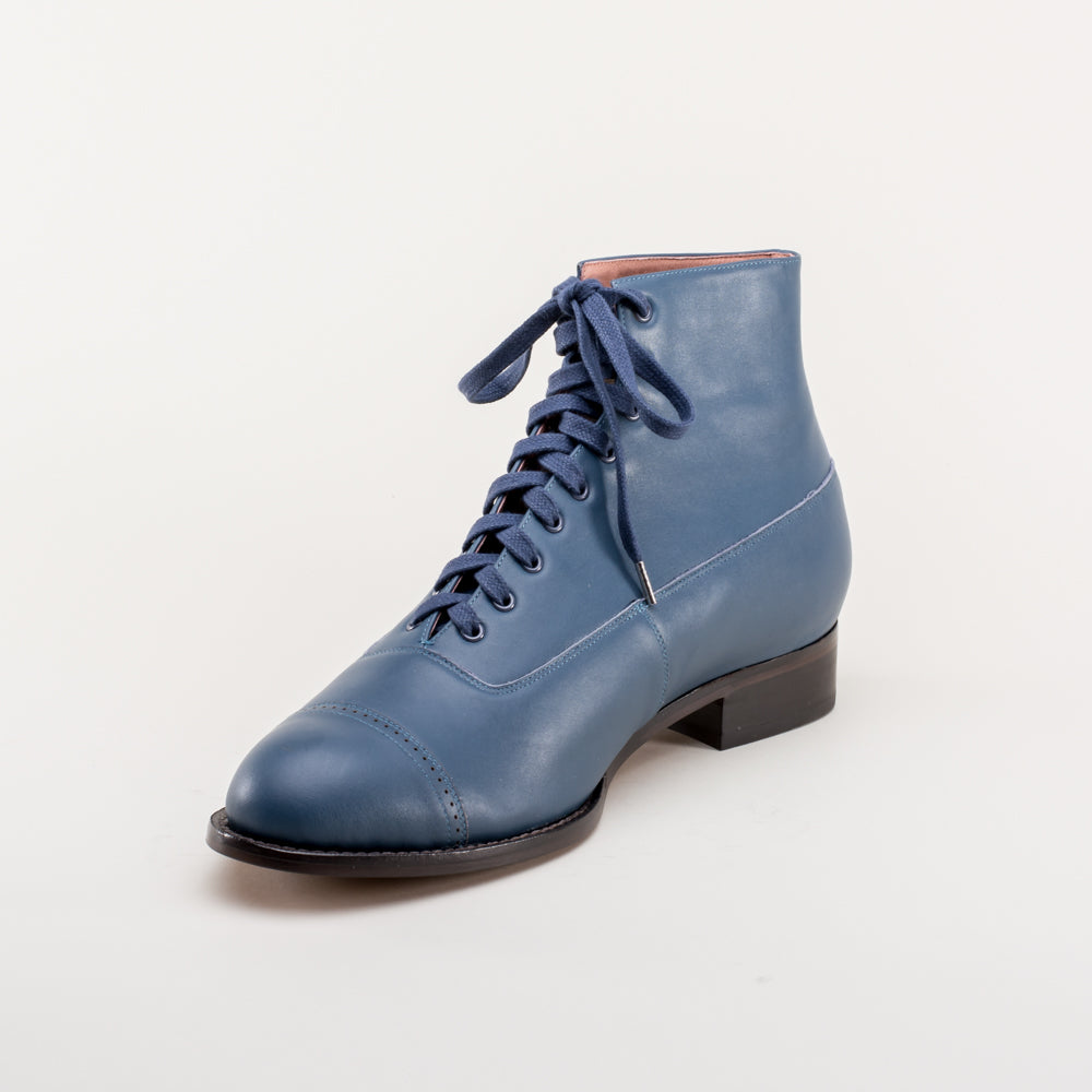 Noble Men s Vintage Lace Up Boots Blue 7 Historically Accurate Footwear by American Duchess