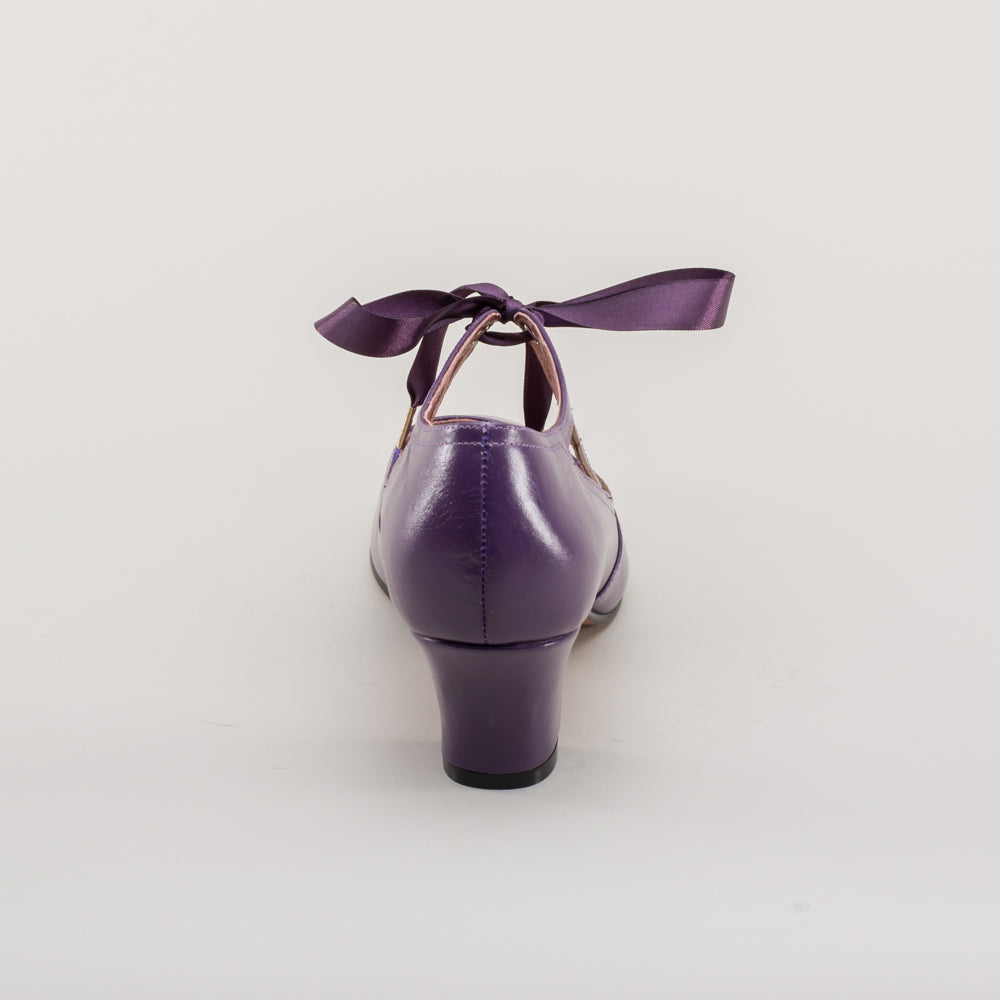 Parker Women s Vintage Spiderweb Pumps Purple 6.5 Historically Accurate Footwear by American Duchess