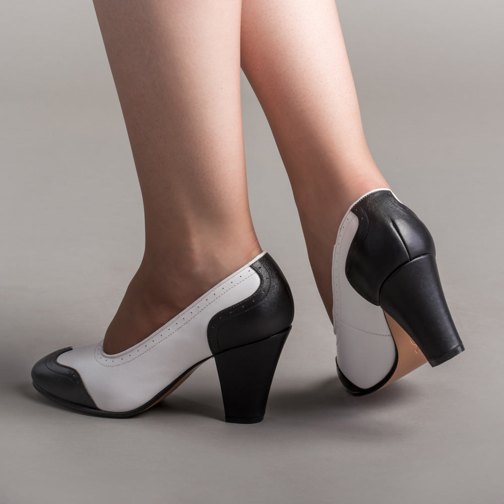 Peggy Women s 1940s Spectator Pumps Black White American Duchess