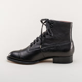 Rainey Vintage Lace-Up Boots (Black)