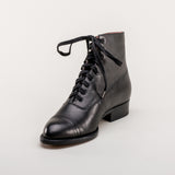 Rainey Vintage Lace-Up Boots (Black)