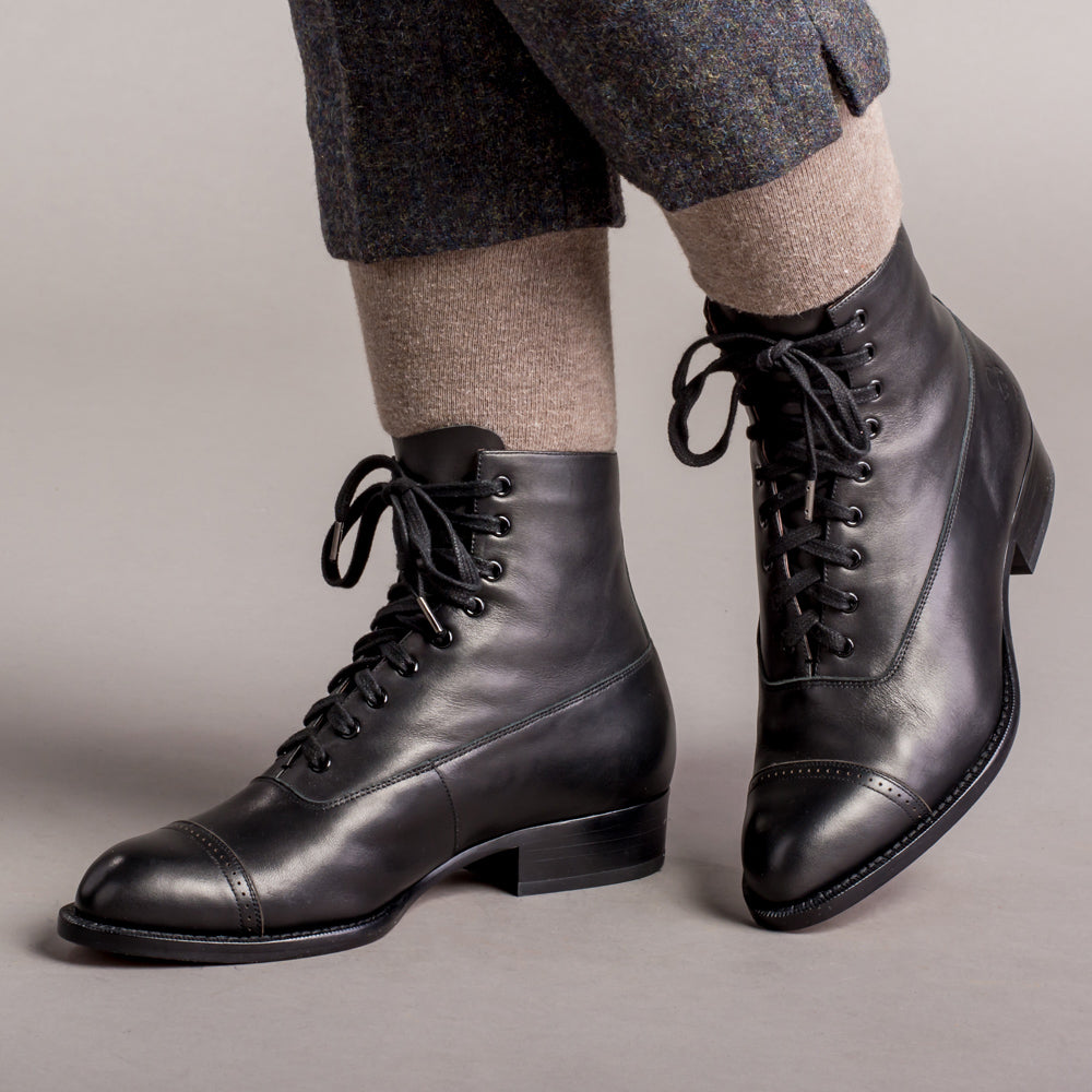 Vintage black discount lace up boots