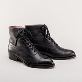 Rainey Vintage Lace-Up Boots (Black)