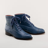 Rainey Vintage Lace-Up Boots (Blue)