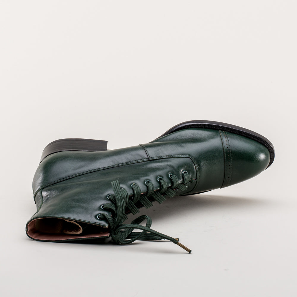 Rainey Vintage Lace-Up Boots (Green) 9 | Historically Accurate Footwear by American Duchess Rainey Vintage Lace-Up Boots (Green) 9 | Historically Accurate Footwear by American Duchess