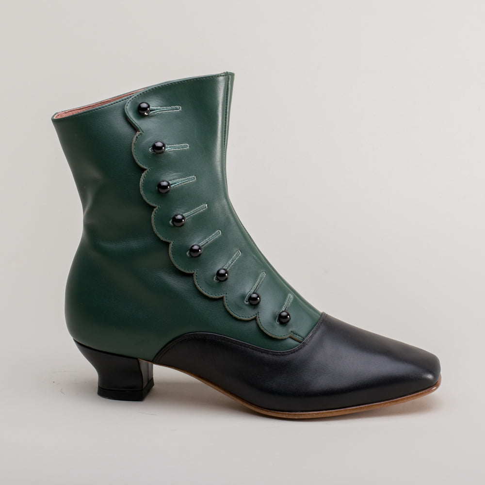 Renoir Women's Victorian Button Boots (Green/Black) – American Duchess