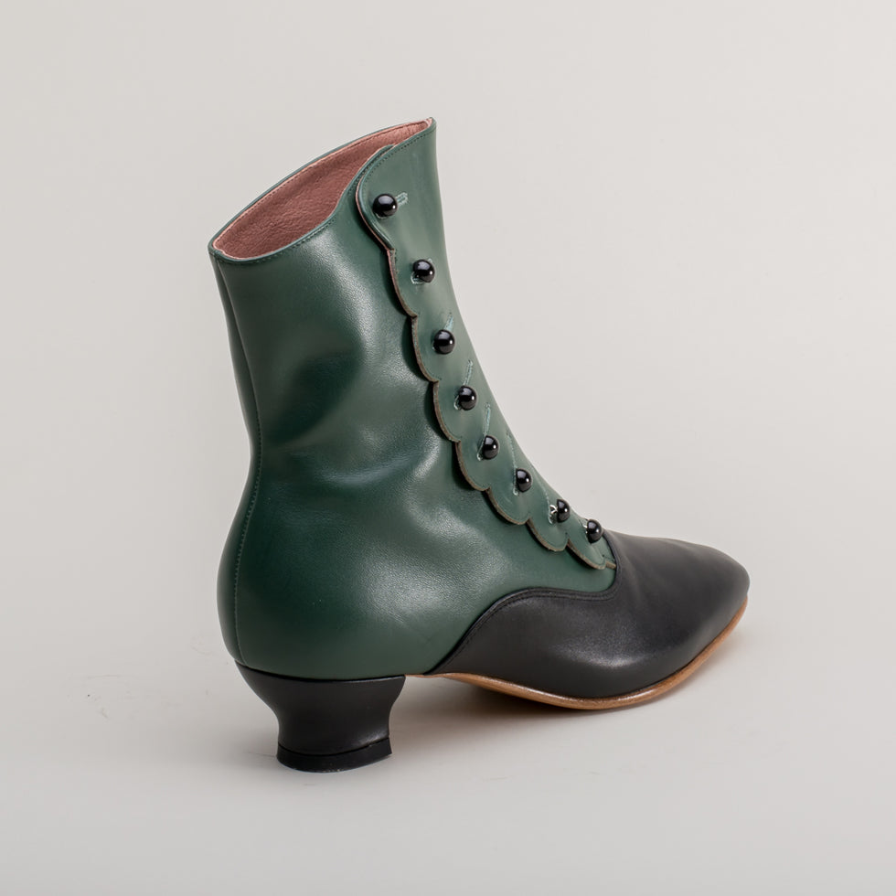 Renoir Victorian Button Boots (Green/Black) – American Duchess