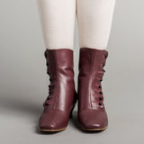 Renoir Victorian Button Boots (Merlot)