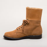 Rosie Vintage Double-Buckle Boots (Tan)