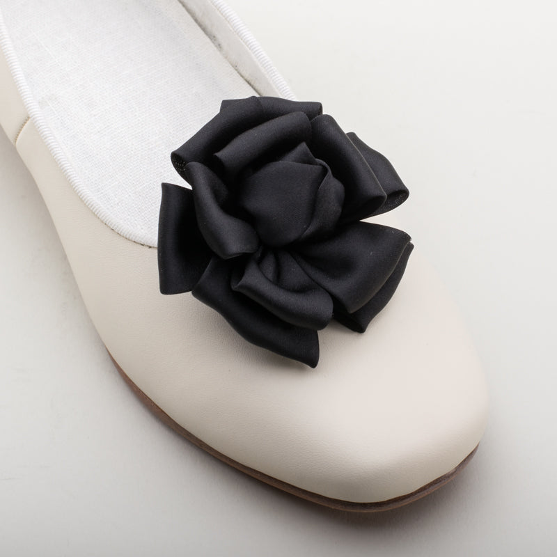 Small Satin Rose Shoe Clips