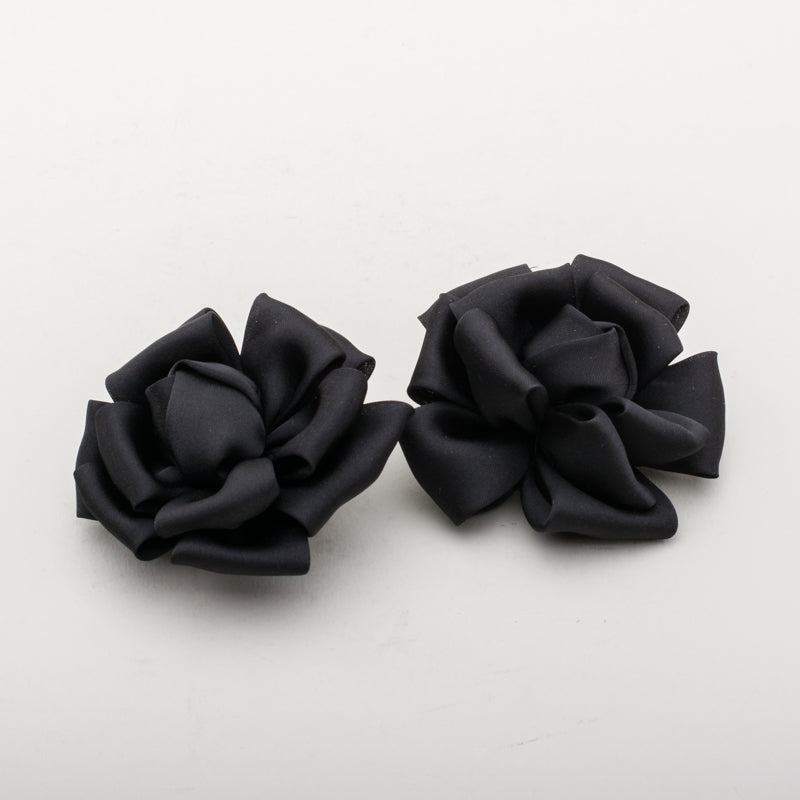 Small Satin Rose Shoe Clips