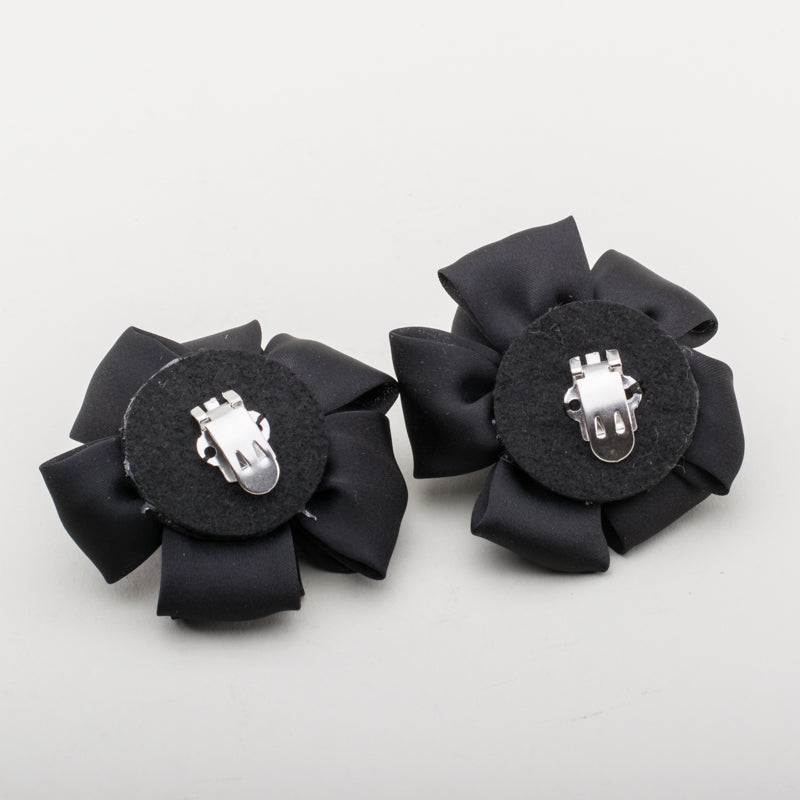 Small Satin Rose Shoe Clips