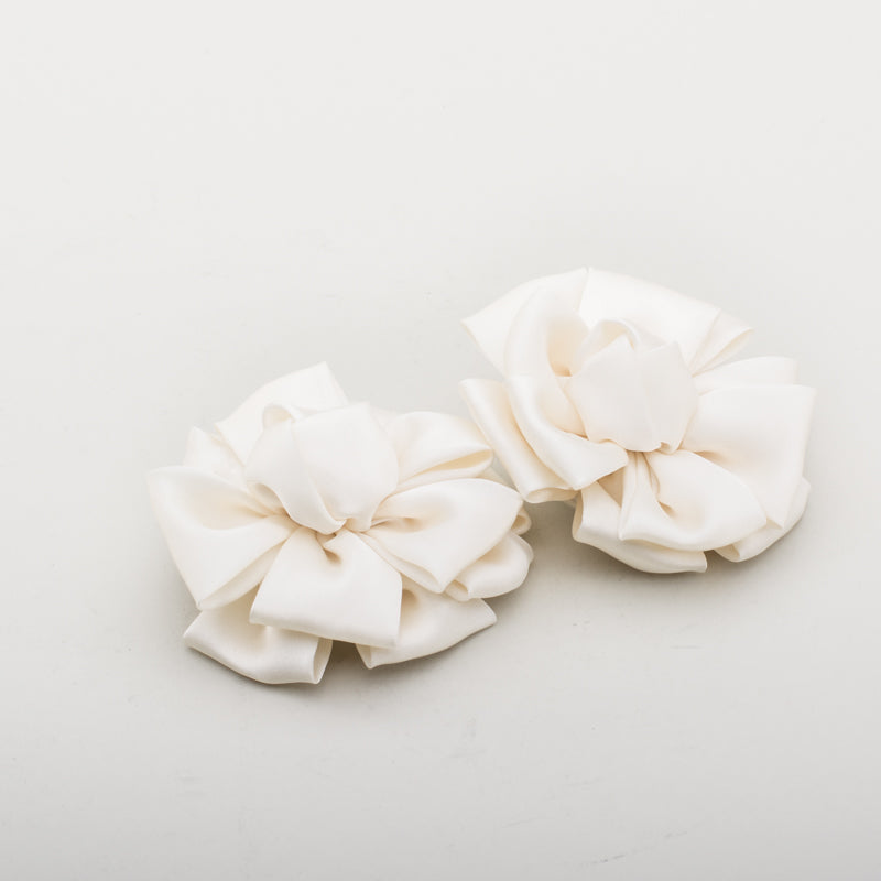 Small Satin Rose Shoe Clips